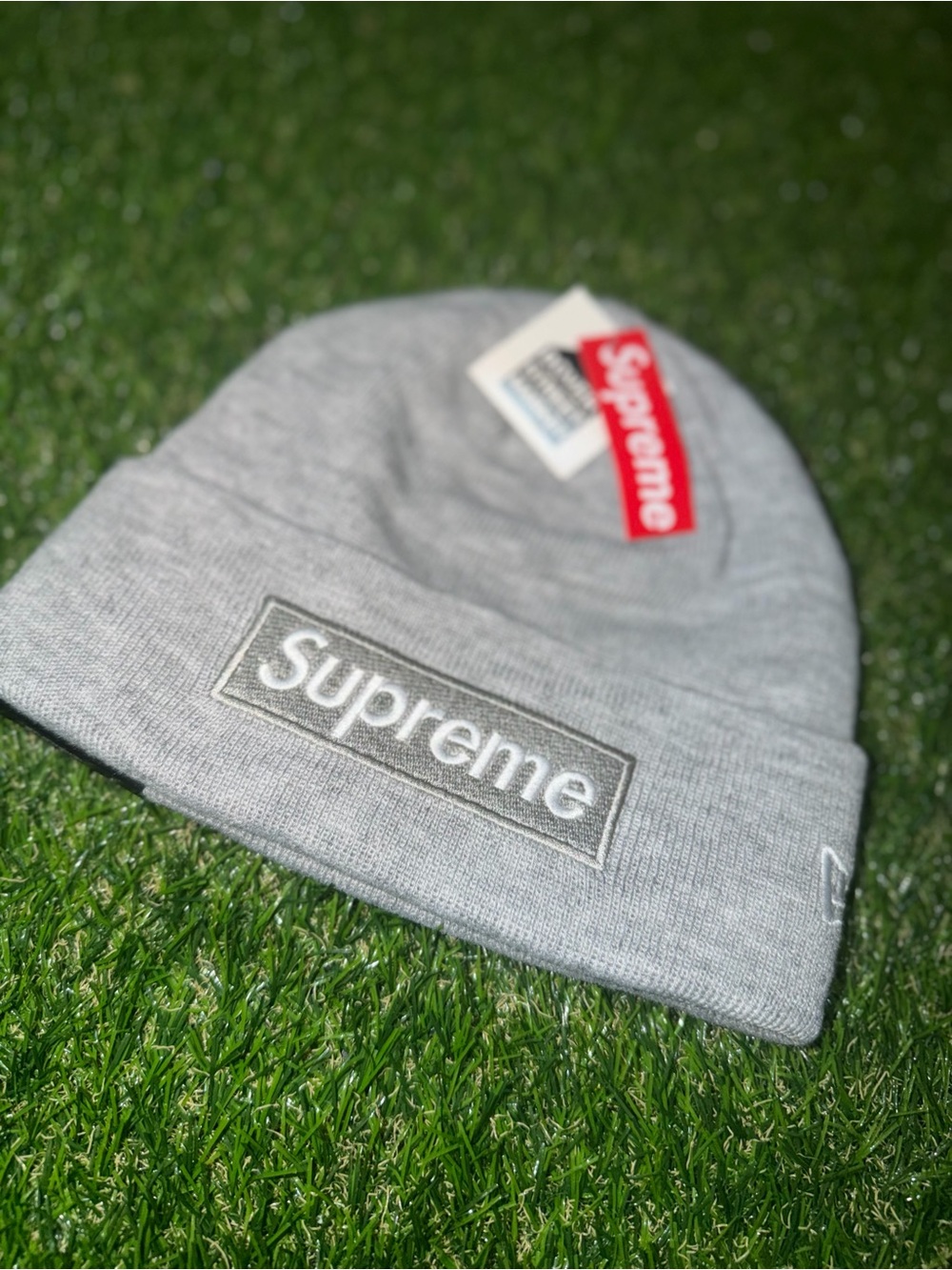 Supreme Gray Box Logo Cuffed Beanie
